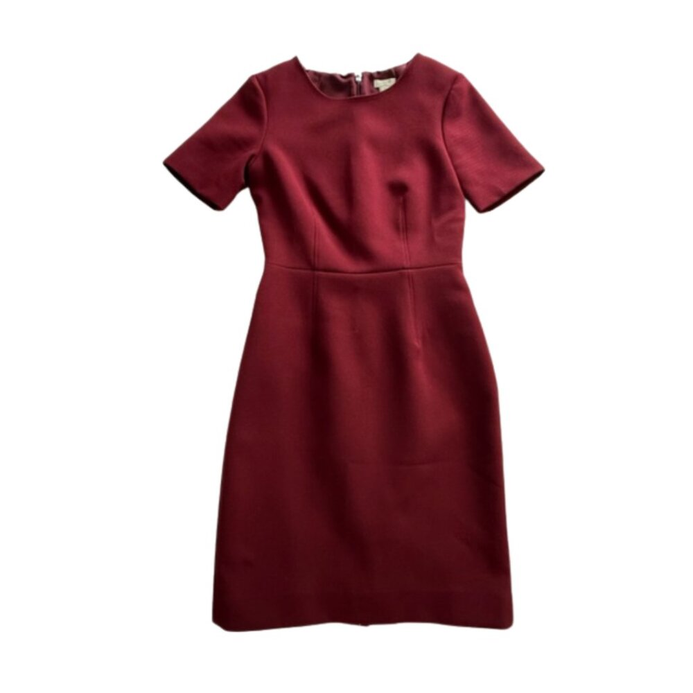 J.Crew Factory Burgundy Sheath Dress Size 00 | Preppy Classic Workwear